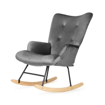 Fotoliu 2 in 1, B2 Moss Plus, Homla, 70x95 cm, lemn/catifea, gri imagine