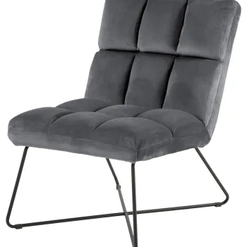 Fotoliu Alba, Actona, 62x86x90 cm, catifea/otel, gri inchis imagine