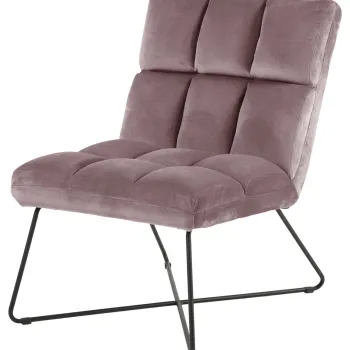 Fotoliu Alba, Actona, 62x86x90 cm, catifea/otel, roz pudrat imagine