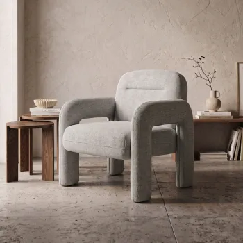 Fotoliu Alviro, Homla, 78x76x81 cm, MDF/poliester, albastru deschis imagine