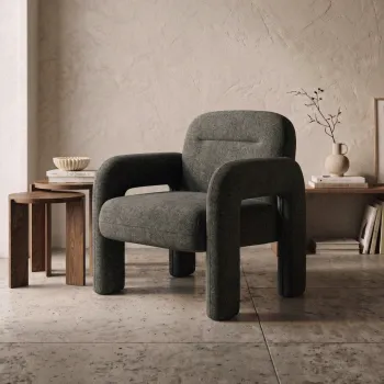 Fotoliu Alviro, Homla, 78x76x81 cm, MDF/poliester, verde olive imagine
