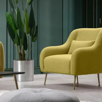 Fotoliu, Artie, 560ARE1718, Lemn de fag / PAL, Galben imagine