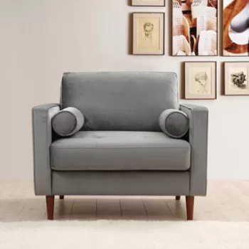 Fotoliu, Artie, 560ARE1722, Lemn de fag / PAL, Gri deschis imagine