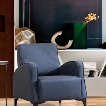 Fotoliu, Artie, 560ARE1740, Lemn de fag / PAL, Albastru imagine