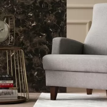 Fotoliu, Balcab Home, 825BLC1366, Lemn, Gri deschis imagine