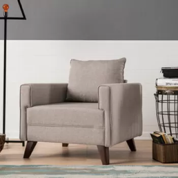 Fotoliu, Balcab Home, 825BLC1506, Lemn / MDF, Crem imagine