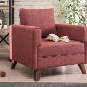 Fotoliu, Balcab Home, 825BLC1514, Lemn / MDF, Rosu claret imagine