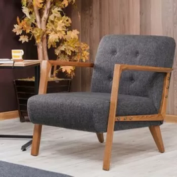 Fotoliu, Balcab Home, 825BLC2318, Lemn de fag, Gri inchis imagine