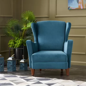 Fotoliu, Balcab Home, 825BLC2551, Lemn de fag, Turcoaz imagine