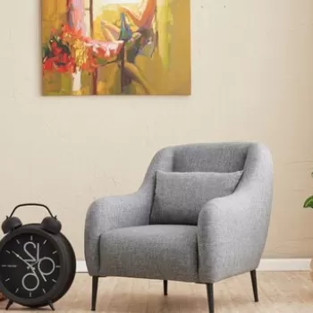 Fotoliu, Balcab Home, 825BLC2746, Lemn de fag, Gri imagine