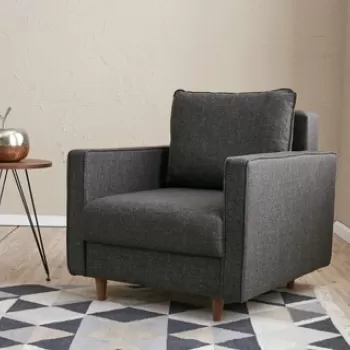 Fotoliu, Balcab Home, 825BLC2770, Lemn de brad / PAL, Antracit imagine