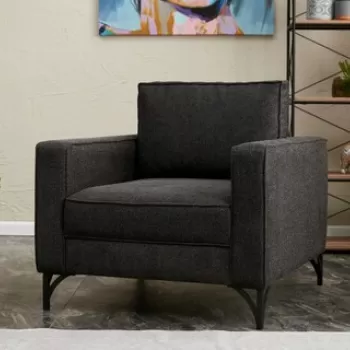 Fotoliu, Balcab Home, 825BLC2790, Lemn de fag, Antracit / Negru imagine