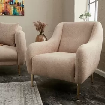 Fotoliu, Balcab Home, 825BLC2827, Lemn de fag, Bej / Auriu imagine