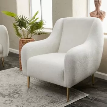 Fotoliu, Balcab Home, 825BLC2828, Lemn de fag, Crem / Aur imagine