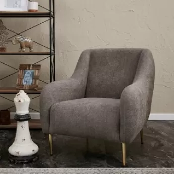 Fotoliu, Balcab Home, 825BLC2829, Lemn de fag, Gri / Auriu imagine