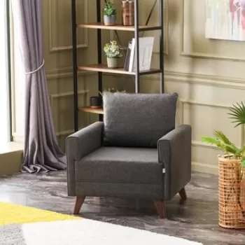 Fotoliu Bella Armchair, Balcab Home, 82x81x85 cm, lemn, antracit imagine