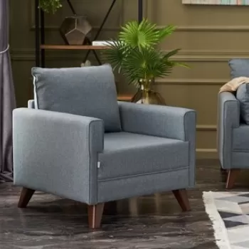 Fotoliu Bella Soft Tekli Koltuk, Balcab Home, 82x81x85 cm, lemn, albastru imagine