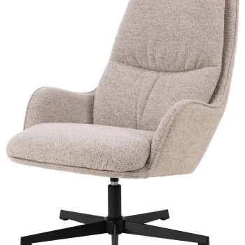 Fotoliu Bosley, Actona, 72x84x93 cm, rotativ, tesatura Boucle/otel, bej imagine