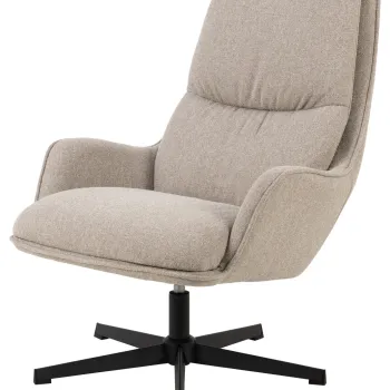 Fotoliu Bosley, Actona, 72x84x93 cm, rotativ, tesatura structurata/otel, bej imagine