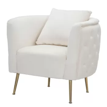 Fotoliu Bucarest, Mauro Ferretti, 76x74x71 cm, catifea, crem imagine