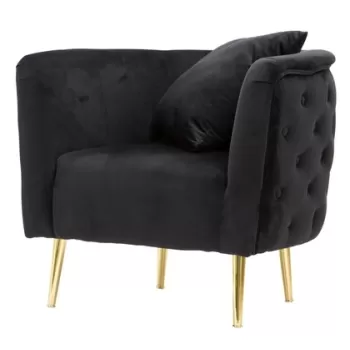 Fotoliu Bucarest, Mauro Ferretti, 76x74x71 cm, catifea, negru imagine