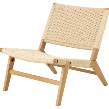 Fotoliu Carson, Actona, 64x79x72 cm, lemn de stejar, alb murdar imagine