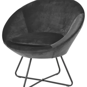 Fotoliu Center, Actona, 82x71x81 cm, catifea/otel, gri inchis imagine