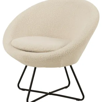 Fotoliu Center, Actona, 82x71x81 cm, plus teddy/otel, crem imagine