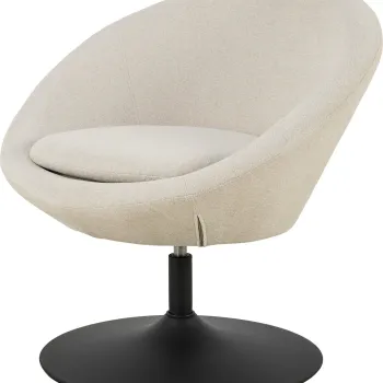 Fotoliu Center, Actona, 82x72x81 cm, rotativ, poliester/otel, bej imagine