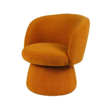 Fotoliu Confort, Homla, 75.5x70x80 cm, MDF/poliester, caramiziu imagine