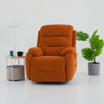 Fotoliu cu recliner, Atelier del Sofa, 752EST1504, Frame: 70% HORNBEAM/30% MELAMINE COATED CHIPBOARD, Caramiziu imagine