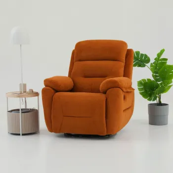 Fotoliu cu recliner, Atelier del Sofa, 752EST1507, Frame: 70% HORNBEAM/30% MELAMINE COATED CHIPBOARD, Caramiziu imagine
