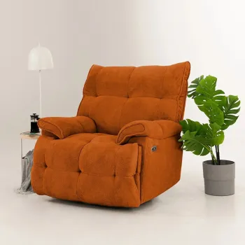 Fotoliu cu recliner, Atelier del Sofa, 752EST1513, Frame: 70% HORNBEAM/30% MELAMINE COATED CHIPBOARD, Caramiziu imagine