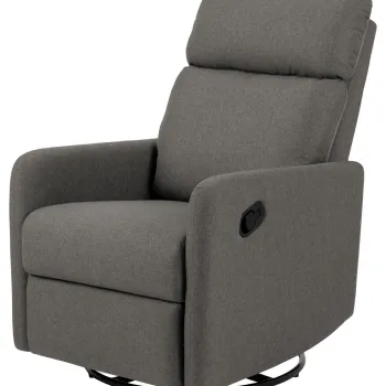 Fotoliu cu recliner Mikkeli, Actona, 67x93.5x99 cm, rotativ, poliester/otel, gri imagine