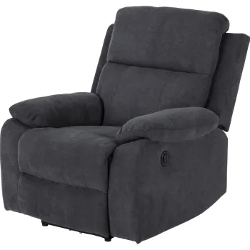 Fotoliu cu recliner Mora, Actona, 89.5x95x98 cm, poliester/otel, gri inchis imagine
