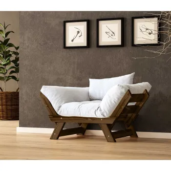 Fotoliu de gradina, Hanah Home, CPT8131-140, Nuc/Alb imagine