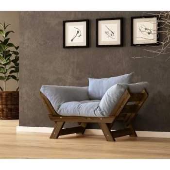 Fotoliu de gradina, Hanah Home, CPT8133-140, Nuc / Gri imagine