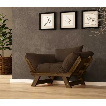 Fotoliu de gradina, Hanah Home, CPT8134-140, Nuc / Maro imagine