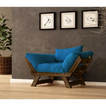 Fotoliu de gradina, Hanah Home, CPT8136-140, Nuc / Albastru imagine