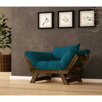 Fotoliu de gradina, Hanah Home, CPT8138-140, Nuc / Verde petrol / imagine