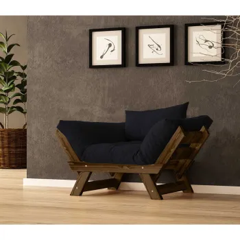 Fotoliu de gradina, Hanah Home, CPT8139-140, Nuc / Negru imagine