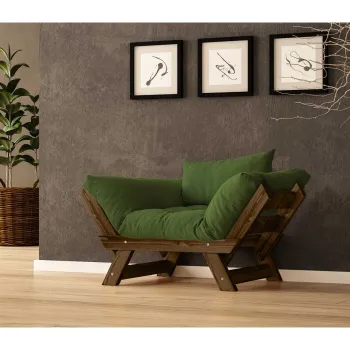 Fotoliu de gradina, Hanah Home, CPT8140-140, Nuc / Verde imagine