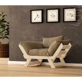 Fotoliu de gradina, Hanah Home, CPT8142-140, Natural / Camila imagine