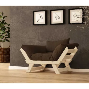 Fotoliu de gradina, Hanah Home, CPT8144-140, Natural / Maro imagine