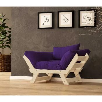 Fotoliu de gradina, Hanah Home, CPT8147-140, Natural / Mov imagine