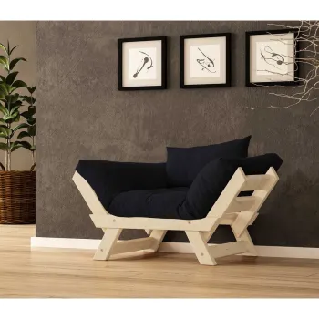 Fotoliu de gradina, Hanah Home, CPT8149-140, Natural/Negru imagine