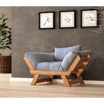 Fotoliu de gradina, Hanah Home, CPT8153-140, Tec / Gri imagine