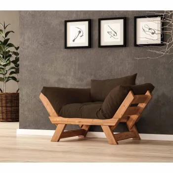 Fotoliu de gradina, Hanah Home, CPT8154-140, Tec / Maro imagine