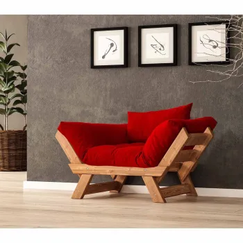 Fotoliu de gradina, Hanah Home, CPT8155-140, Tec / Rosu imagine