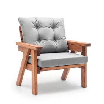 Fotoliu de gradina, Hudson, Abant, 83x88x80 cm, Gri/Nuc imagine